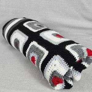 Baby IQ Granny Square Crocheted Snuggle Buddy Baby Blanket – Handmade – New